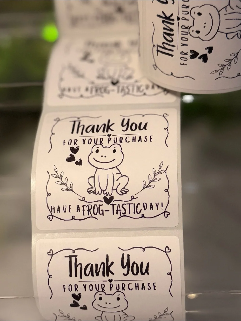 200 Cute Frog Thank You Stickers 2x2 Have a Frog-Tastic Day Small Business
